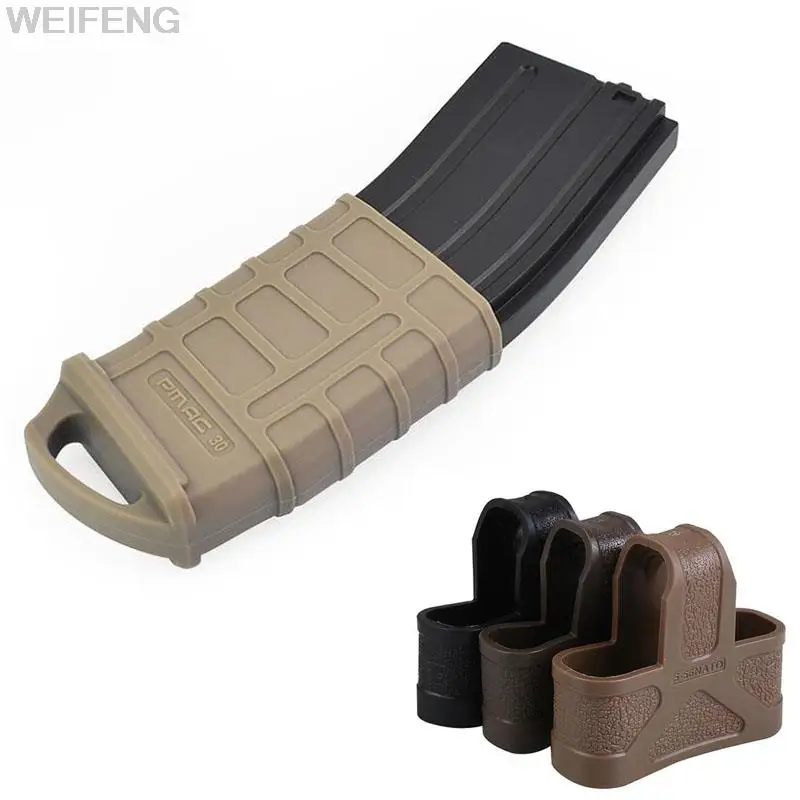 Funda de goma para cargador táctico M4/M16, funda magnética de 5,56mm, bolsa de silicona para pistola militar, accesorios de caza para Airsoft