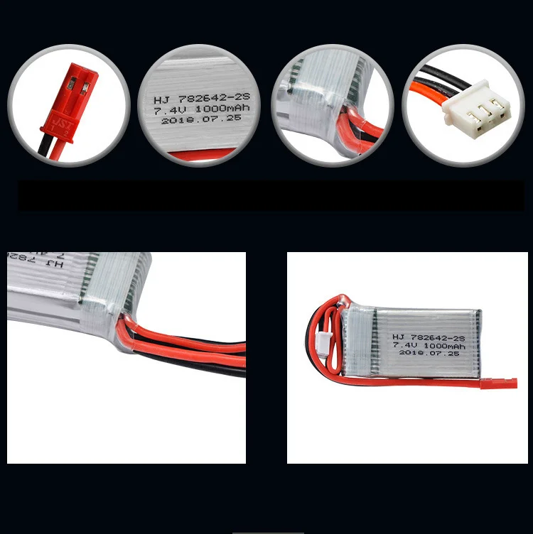 Batería Lipo de 7,4 v y 1000mah para Mjxrc X600, conjunto de cargador de batería Lipo actualizado para juguetes, batería recargable con Control remoto de 7,4 V - imagen 2