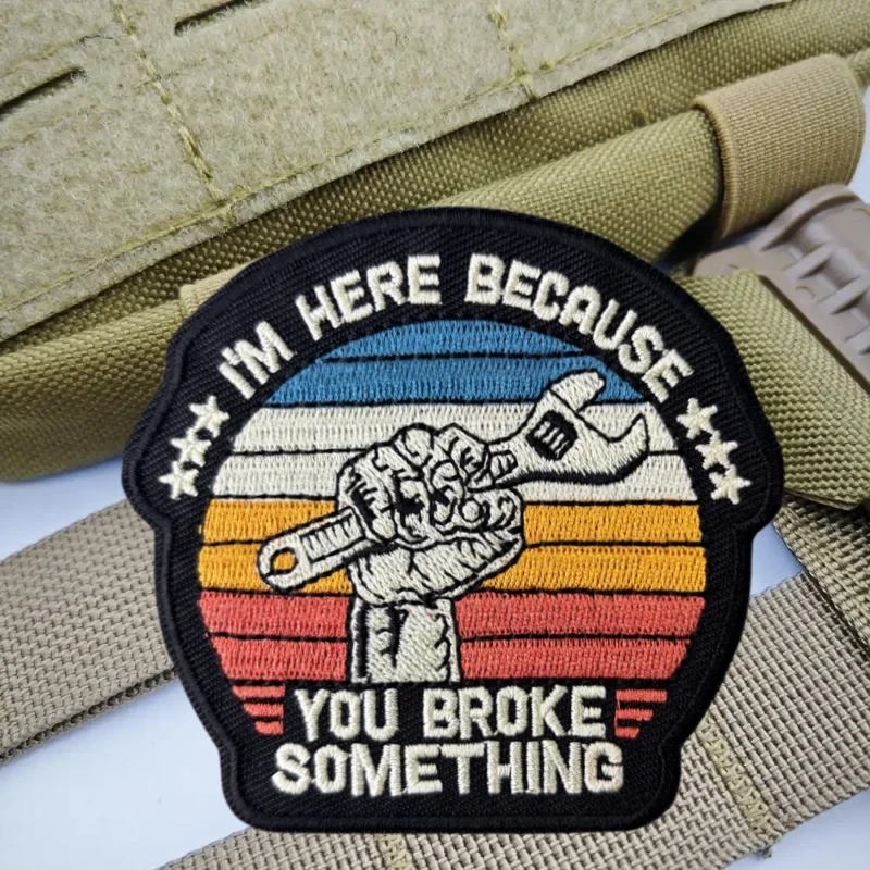 Parche bordado con llave cerrada para puño, insignia de moral con gancho y bucle táctico, pegatina decorativa para mochila, parches para brazalete para ropa - imagen 5