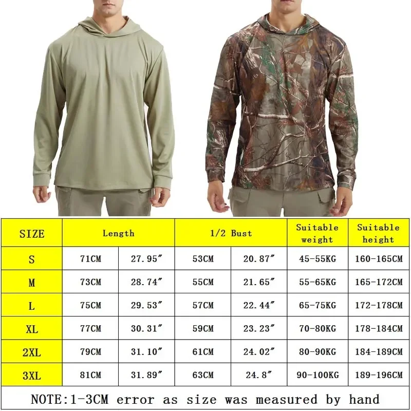 Camisas de camuflaje, camisa de caza, camiseta de manga larga con sombrilla, ropa de caza holgada de alta elasticidad, camiseta informal de pesca en la jungla para exteriores - imagen 2