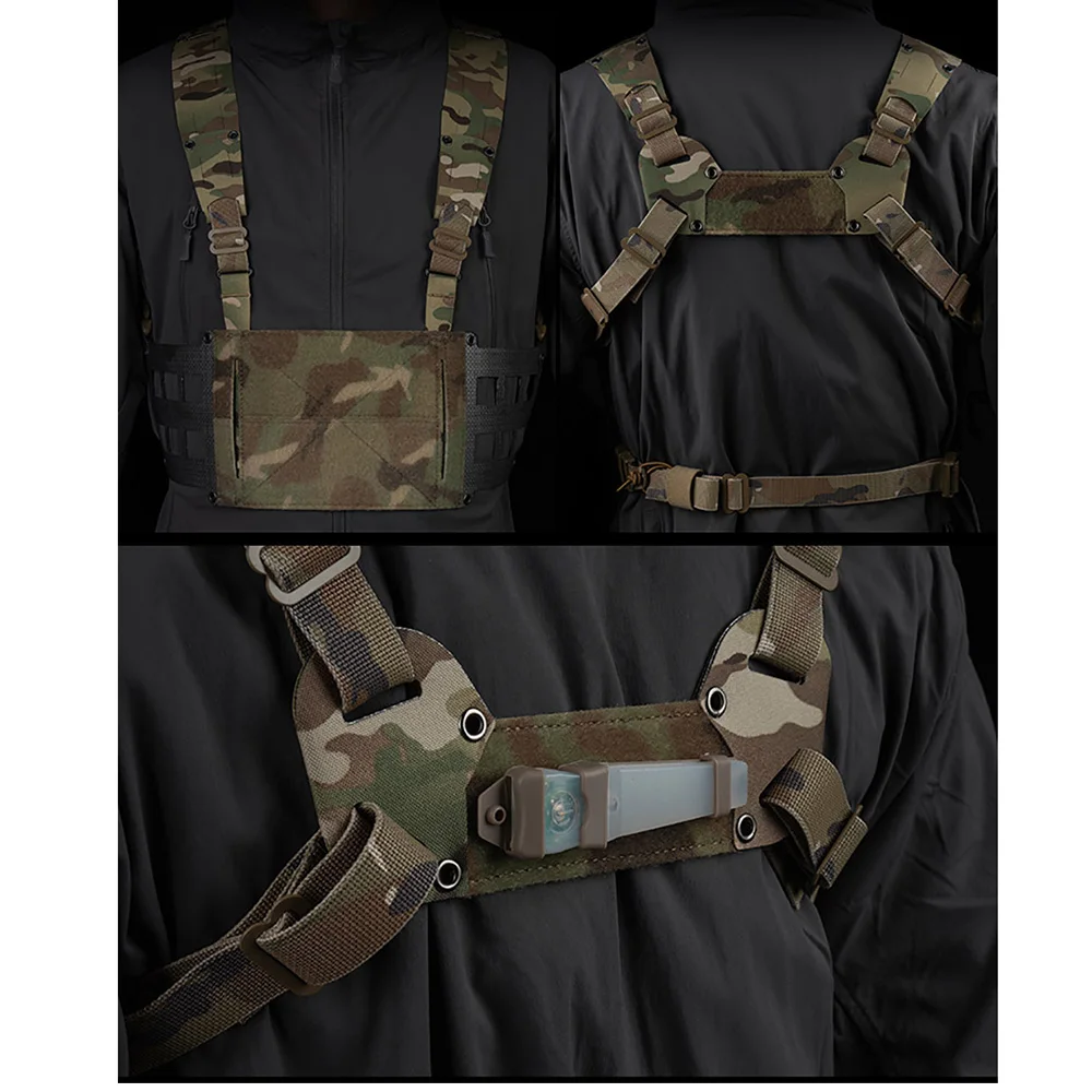 Nuevo aparejo de pecho extendido FC táctico para exteriores V2 soporte MOLLE bolsa colgante frontal ajustable chaleco de aparejo de pecho para chaleco de caza - imagen 3