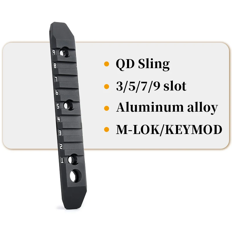 Riel Picatinny táctico con hebilla QD – Compatible Mlok y Keymod - imagen 2