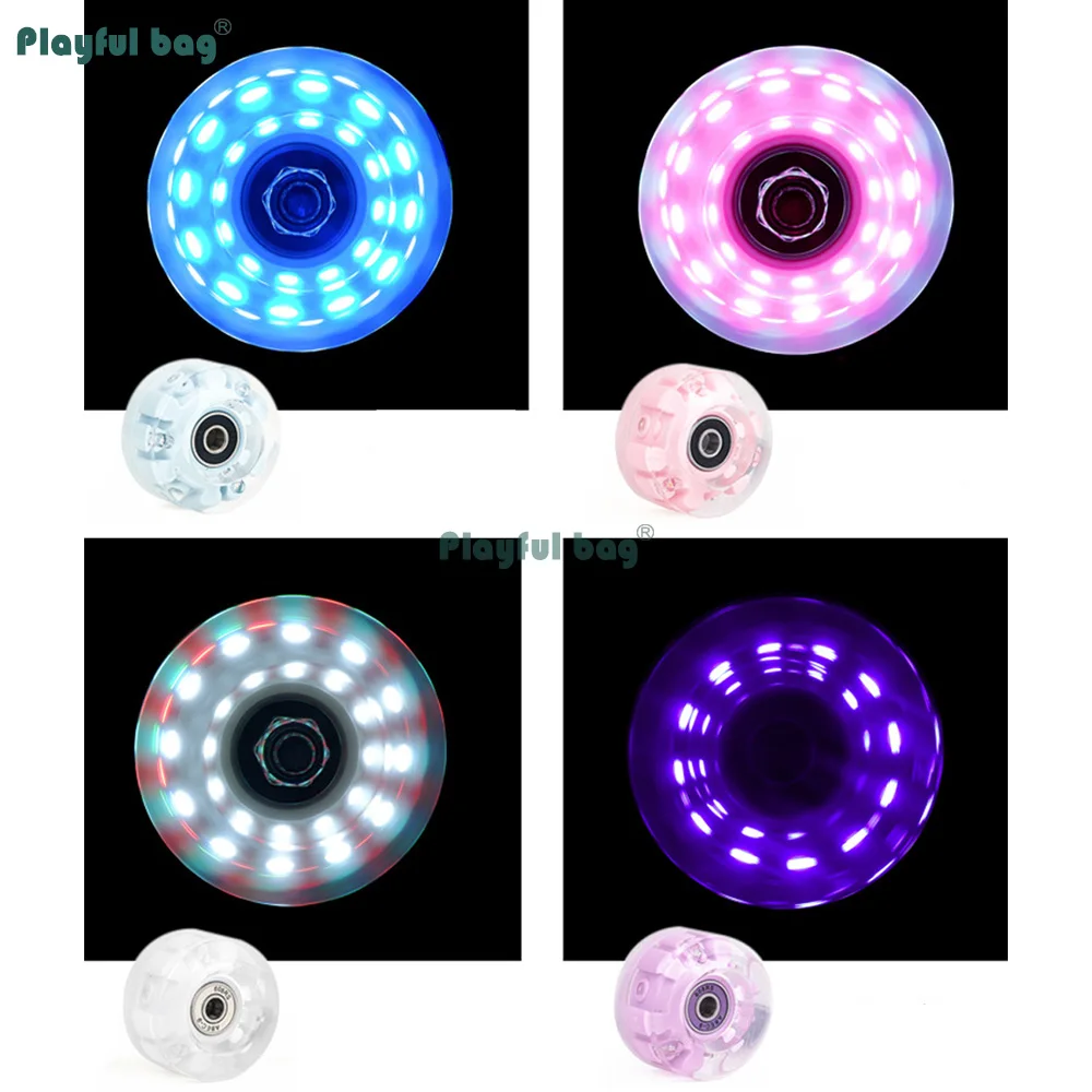 Ruedas para patines de ruedas de 6 LED de alta flash de PU, monopatín de 58x32mm y ruedas iluminadas de doble fila para ruedas de interior/exterior AMB322 - imagen 5