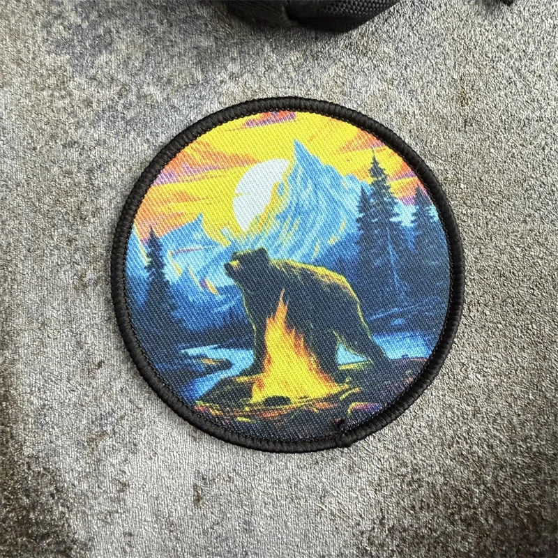 Insignia de moral de oso "Lord Taga", parche impreso, brazalete militar táctico, gancho y bucle, mochila para exteriores, accesorios para sombrero, pegatinas - imagen 5