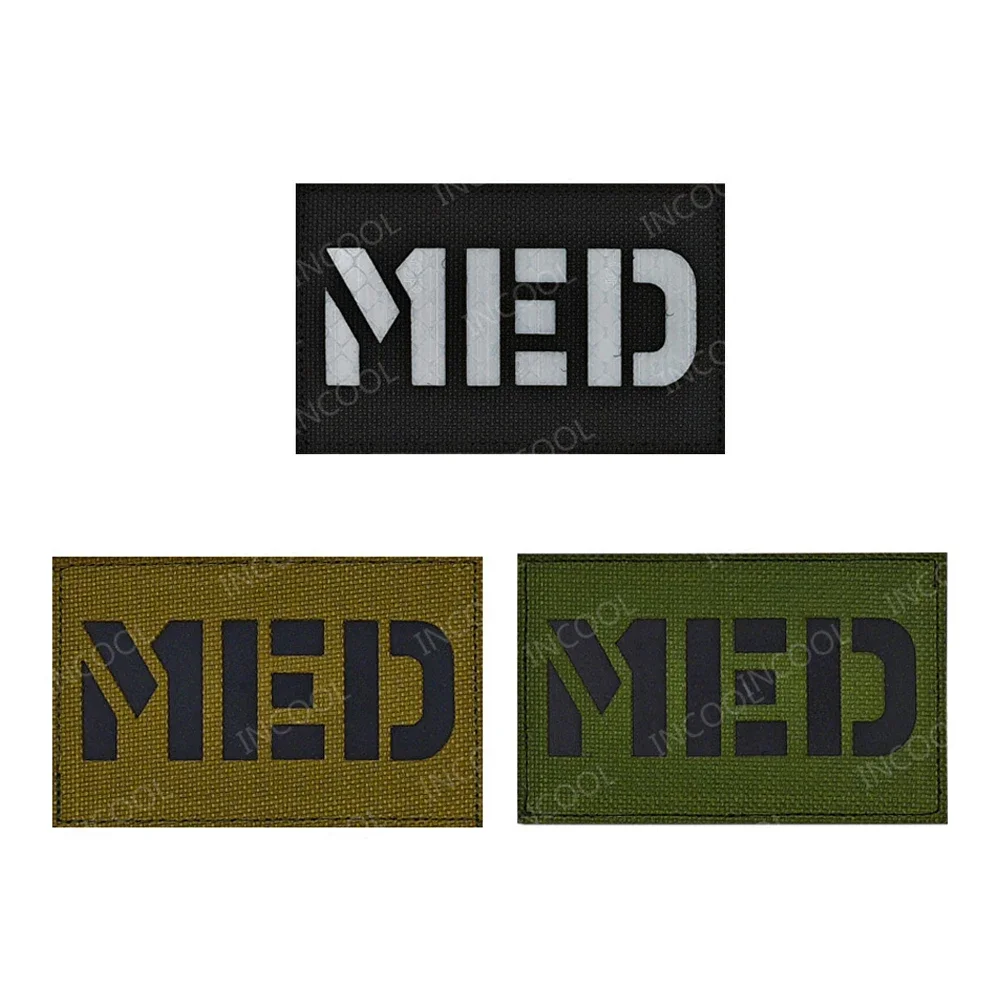 Parches reflectantes IR GOON MED, apliques de corte láser, brazalete, gancho de hombro, insignia de lazo para ropa, uniforme, chaleco, mochila - imagen 5