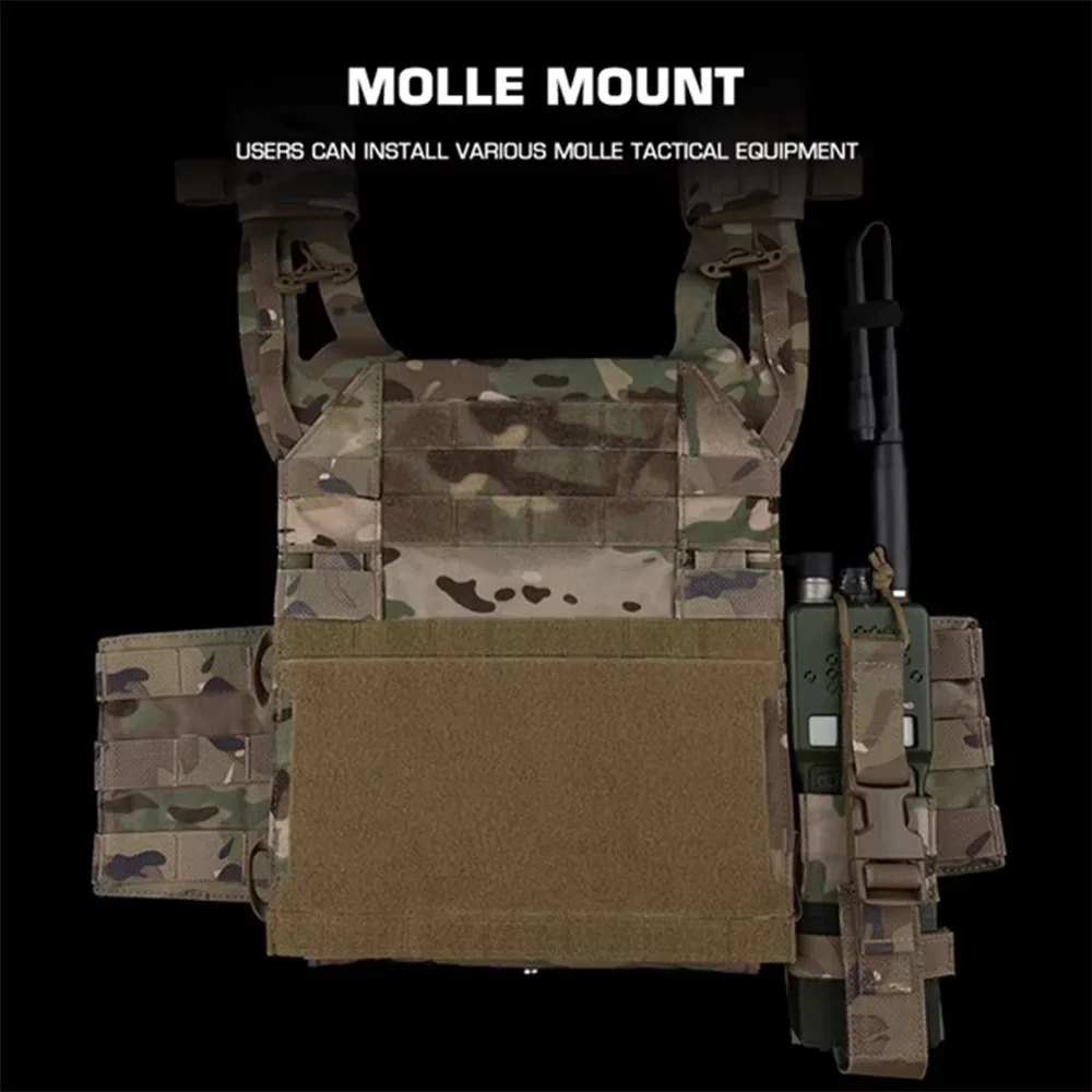 Conjunto de Panel lateral táctico Molle estilo serie R para portador de placa, chaleco de caza Airsoft, aparejo de pecho, bolsa de Radio Mag adaptable - imagen 3