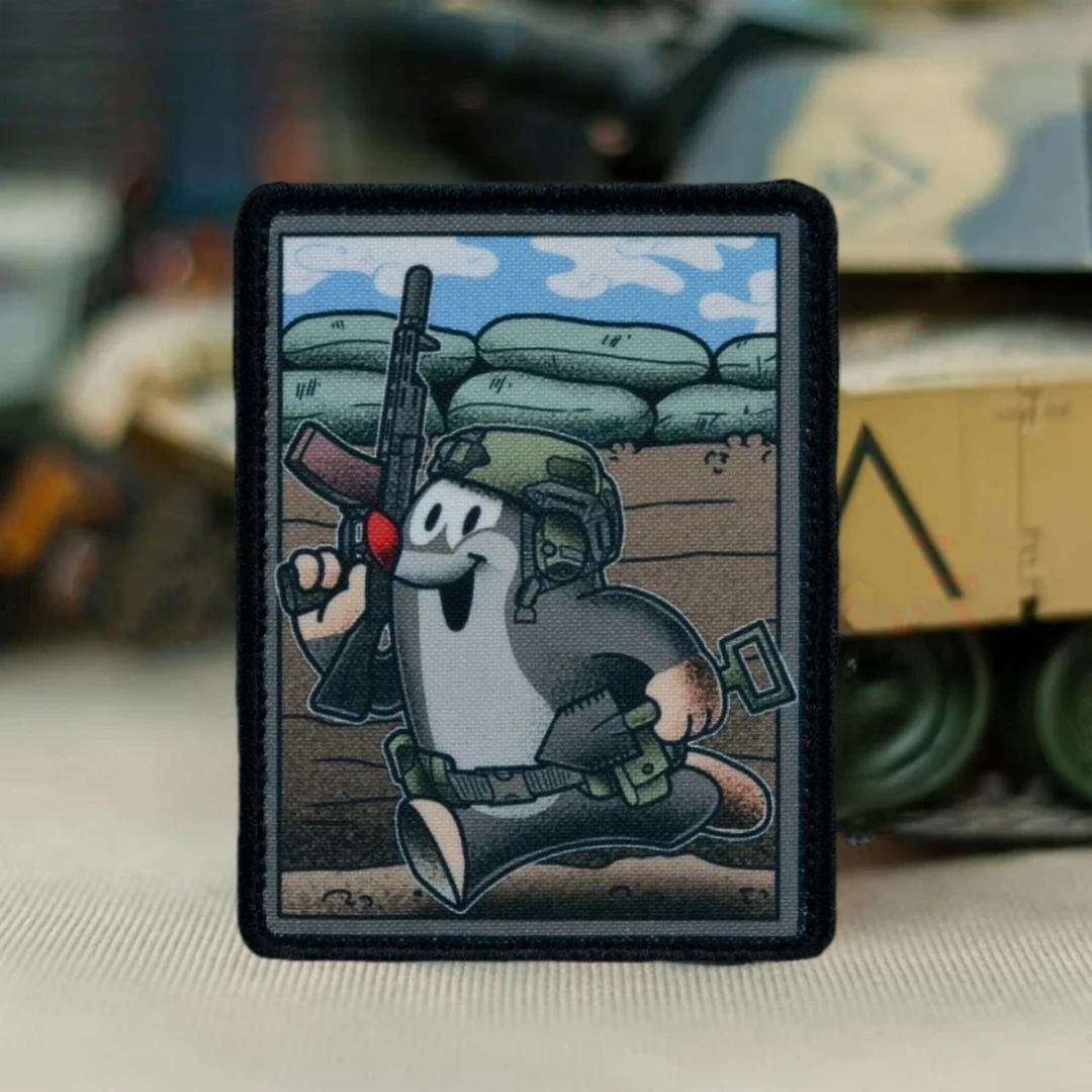 Parche de insignia de moral de operador Crot Krtek, brazalete táctico, mochila, parches militares de gancho y bucle, pegatina impresa - imagen 4