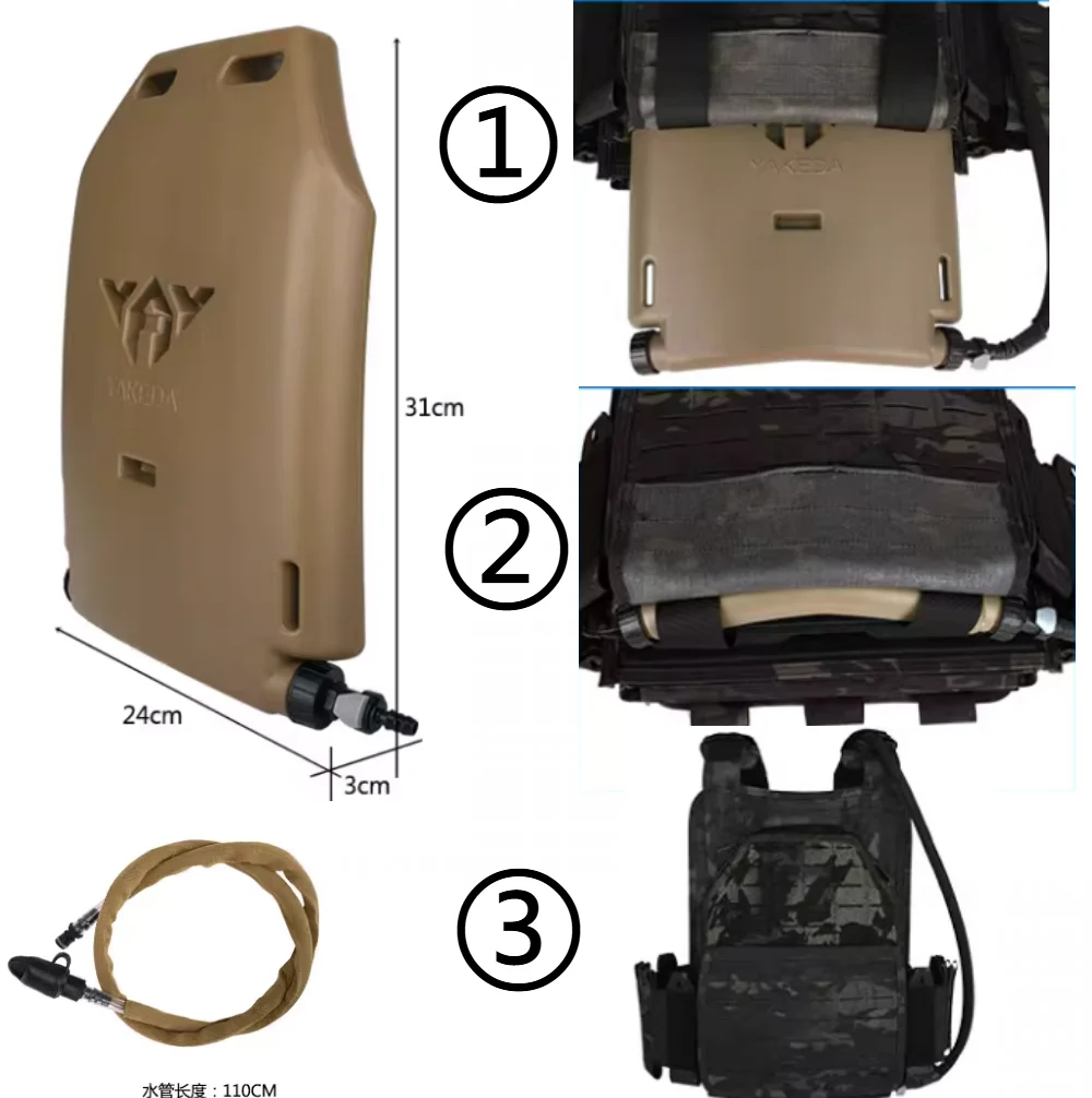 Botella de agua táctica de 1,75l, hervidor de gran capacidad, protección de seguridad, hervidor exterior para chaleco táctico, portador de forro