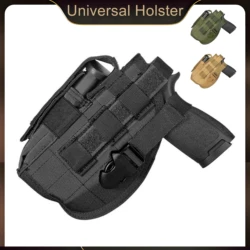 Funda táctica Universal MOLLE, bolsa para pistola para revólver, compacta, subcompacta, mano derecha, Airsoft, caza y tiro