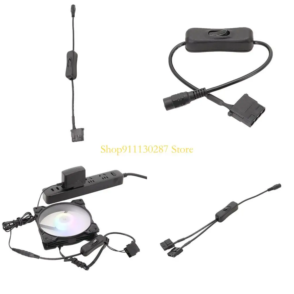 J1HC versátil DC5.5x2.1 mm enchufe alimentación a 4pin para adaptador alimentación del ventilador PC Molex