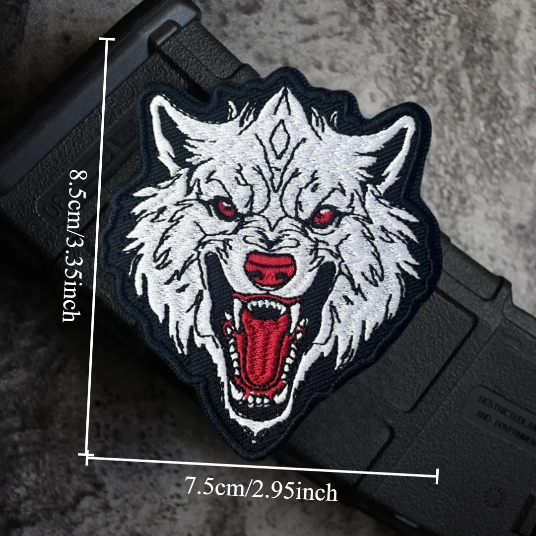 Parche táctico bordado The Attacking Wolf Moral militar HookLoop - imagen 3