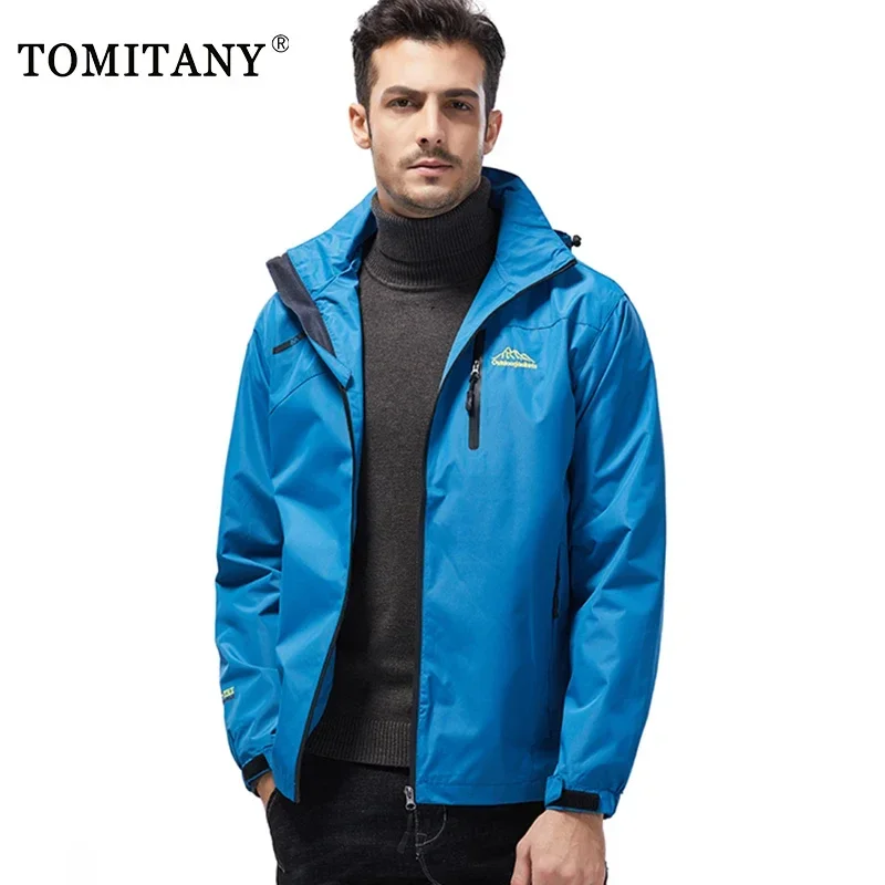 Chaqueta de talla grande para hombre, chaquetas impermeables para senderismo, abrigo para hombre, abrigo para deportes al aire libre de otoño, abrigo para acampar, cazadora para escalar y senderismo para hombre - imagen 3