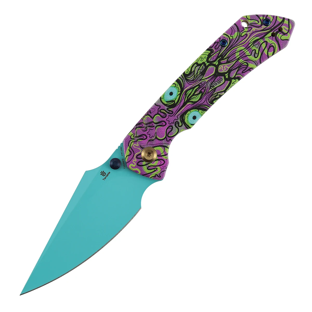 Cuchillo plegable Tenable Fenrir mango G10 serpiente morada EDC - imagen 2