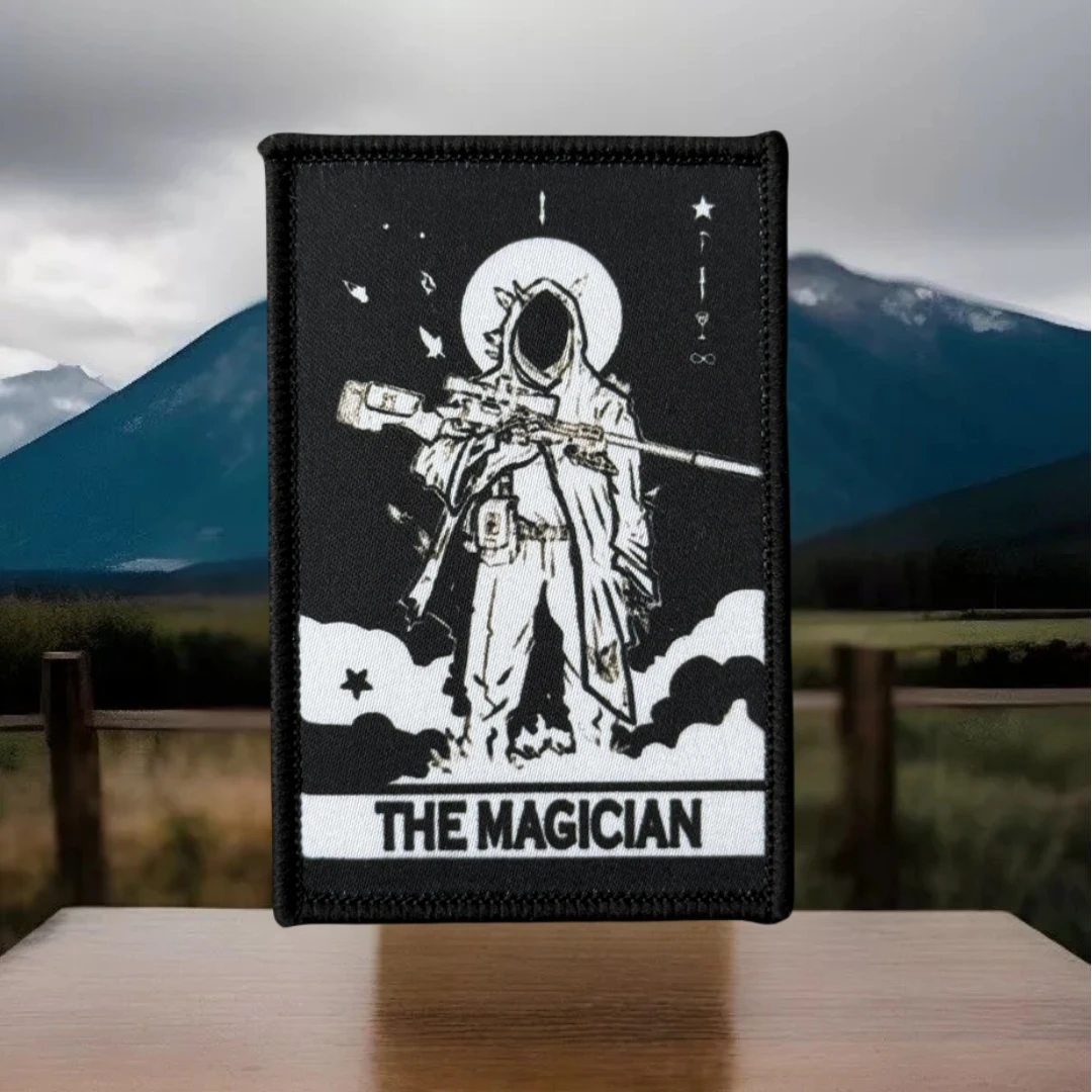 Parches tácticos de moral de tarjeta de Tarot de francotirador para ropa, parche de gancho y bucle impreso de operador AK, mochila militar, pegatina para sombrero - imagen 5
