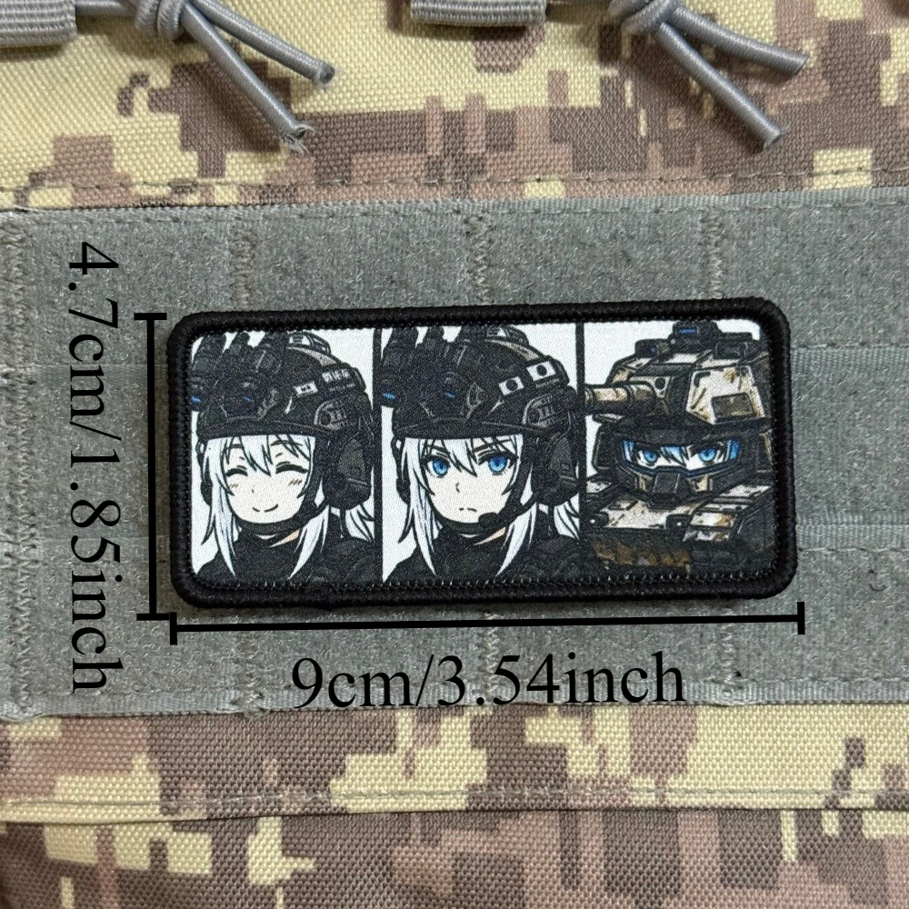 Parche táctico anime mujer brazalete militar con velcro - imagen 3