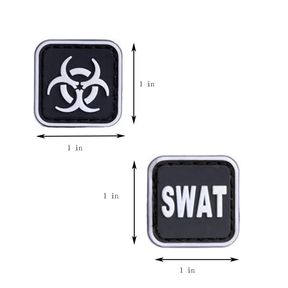 Mini parche militar de PVC, insignia de Calavera, emblema de Biohazard, tela de goma 3D, señal de radiación, hoja de arce, gancho cuadrado, 10 piezas - imagen 4