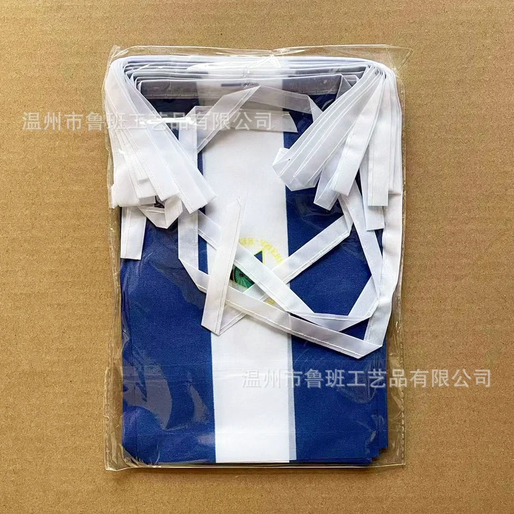 Bandera de Nicaragua con bandera de Nicaragua 14x21cm 20pcs/lot Nicaragua String flags banderbanner para la decoración de fiesta del Festival - imagen 3