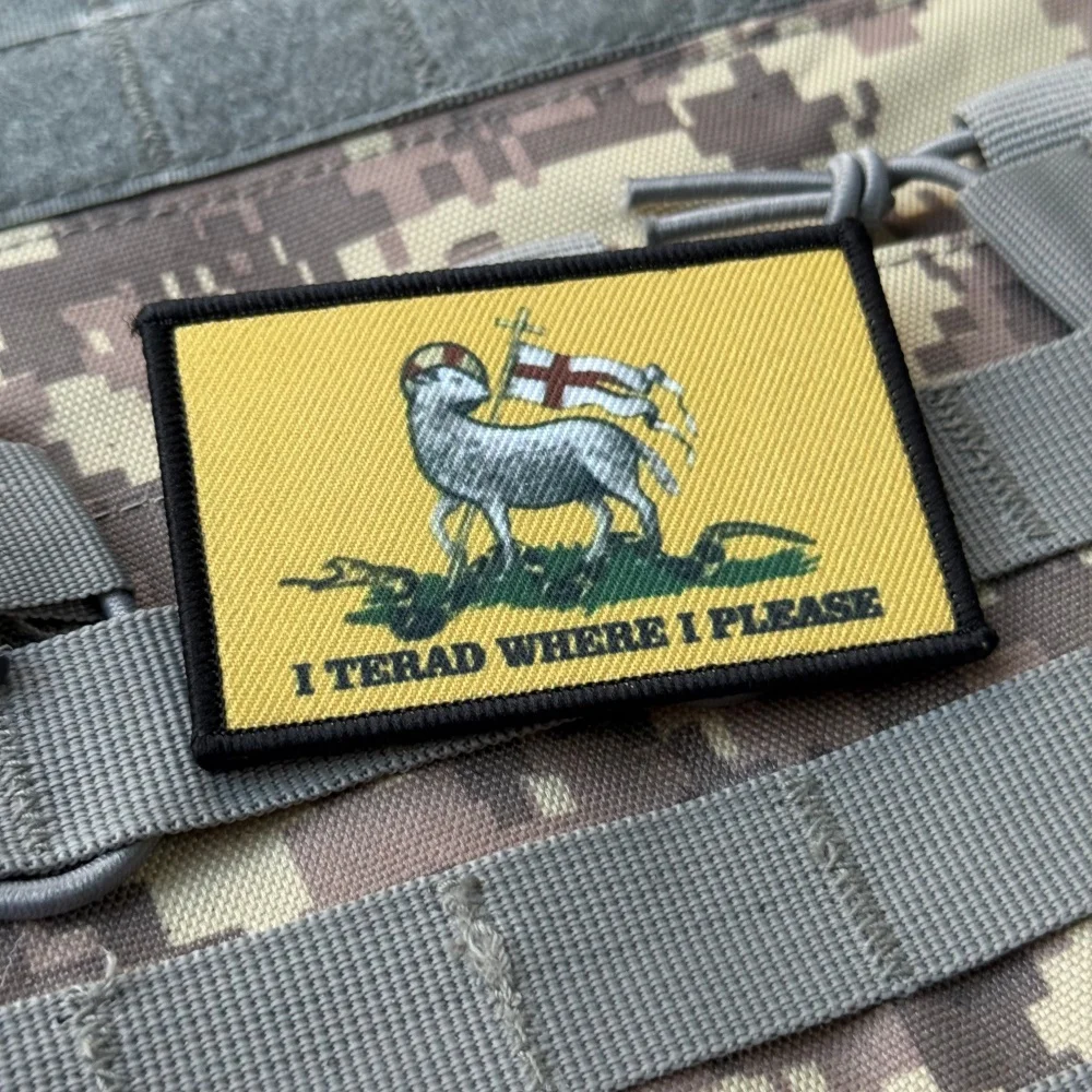 Parche táctico I Tread Where Please Christan Morale, bandera de Gadsden, parches impresos militares para mochila, pegatina, apliques personalizados - imagen 5