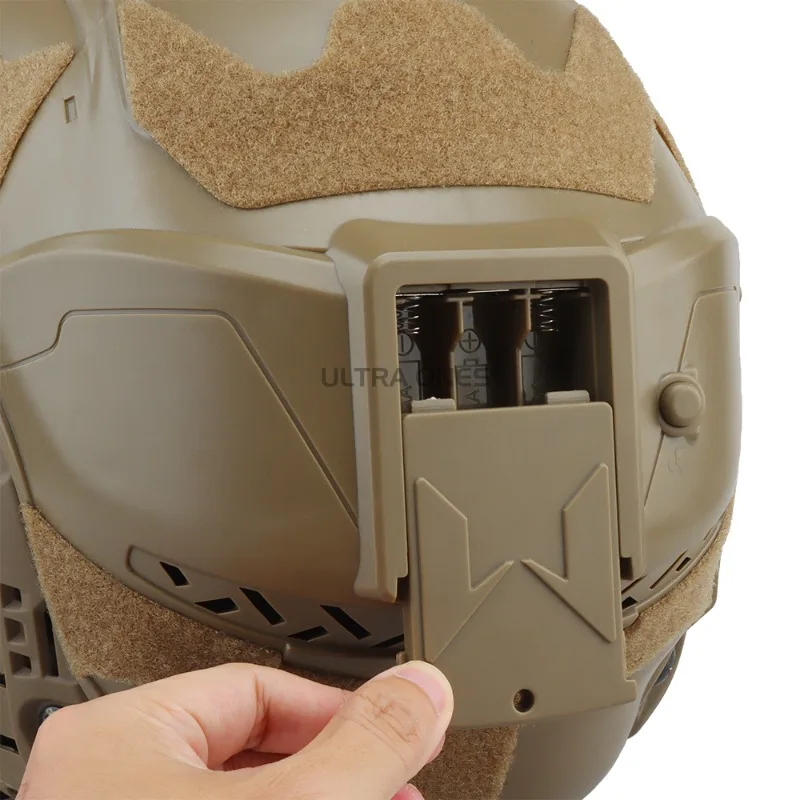Casco de asalto táctico para motocicleta, casco protector de cara completa con auriculares de comunicación, máscara abatible, cascos de tiro Airsoft - imagen 5