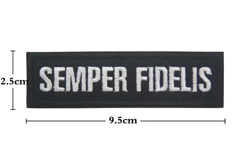 Versión en inglés, insignia de moral SEMPER FIDELIS SIC SEMPER TYRANNIS, parches bordados, brazalete con gancho, pegatina para mochila táctica - imagen 4