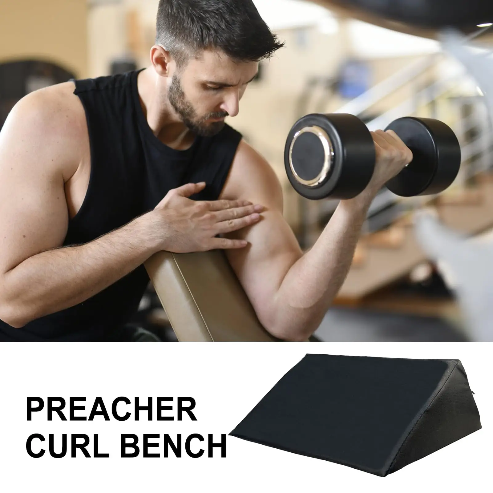 Preacher Curl Pad Soporte de brazo sentado 19,69x11,02x6,3 pulgadas Equipo de entrenamiento de bíceps para levantamiento de pesas Herramienta para el hogar de fuerza acolchada - imagen 3
