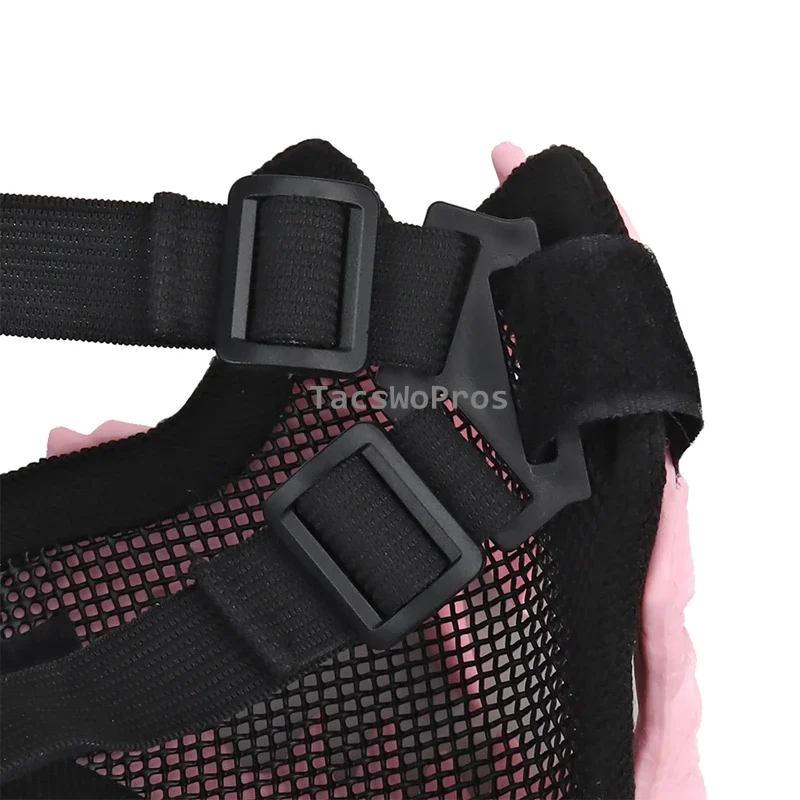 Máscaras tácticas de malla de acero para Paintball CS Wargame, accesorios de Halloween, máscara de calavera de doble capa, media máscara de caza Airsoft - imagen 5