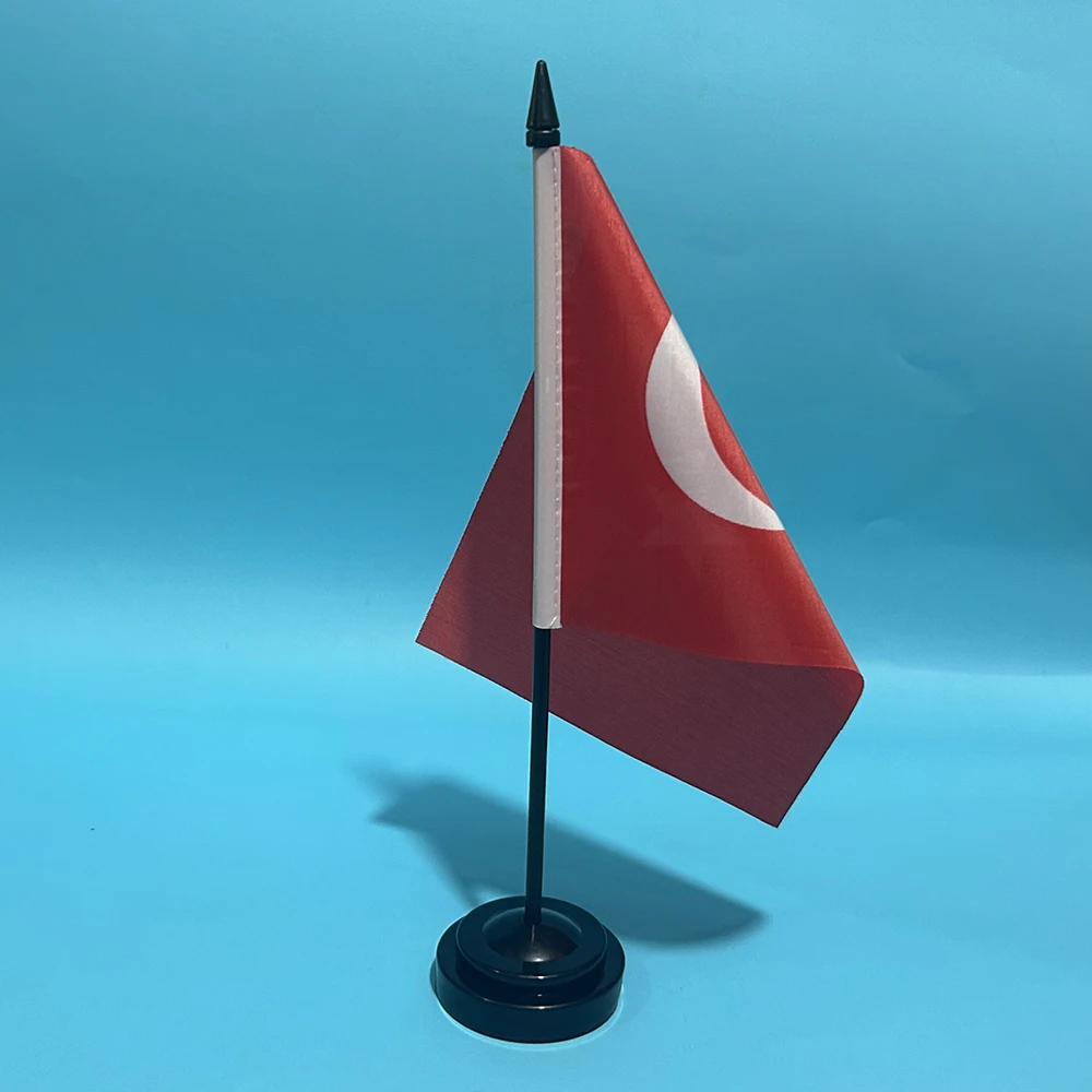 BANDERA DE SKY, escritorio de oficina, bandera pequeña de Turquía, 14x21cm, poliéster, bandera nacional de Turquía, cartel de país, adornos de escritorio, banderas - imagen 5