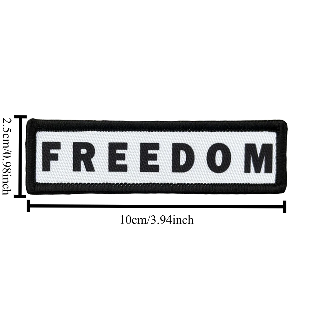 Parche patriótico "FREEDOM", insignia de moral táctica, gancho y bucle divertido, mochila militar, pegatina para ropa, brazalete - imagen 2
