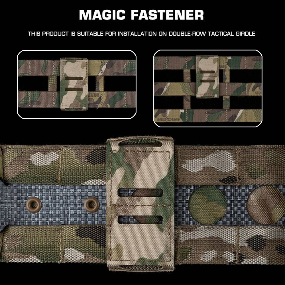 Placa de parches tácticos, adaptador Molle, Panel de faja de una sola fila para chaleco de caza, accesorios portadores de placa, bolsa para revistas de 9mm - imagen 5