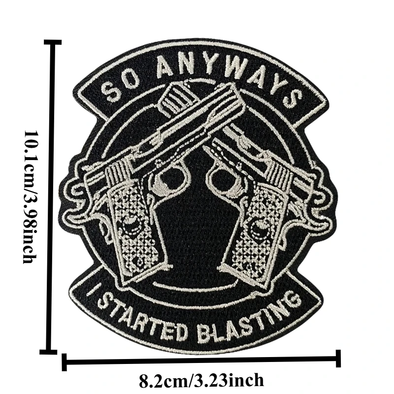 Parche bordado táctico de doble pistola, parches de gancho y bucle de jateado, insignia de moral, brazalete del ejército militar, pegatinas para mochila - imagen 3