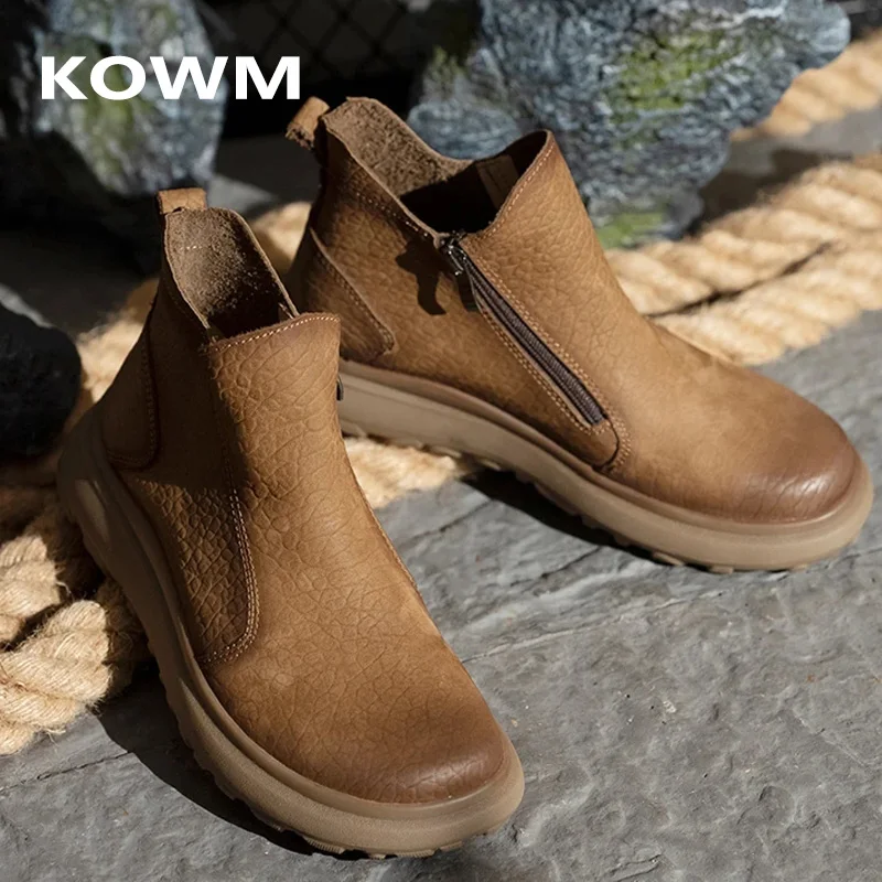 KOWM-zapatos de senderismo impermeables para hombre, botas de nieve para deportes al aire libre, caza, senderismo, zapatillas de viaje informales, botas tácticas de escalada