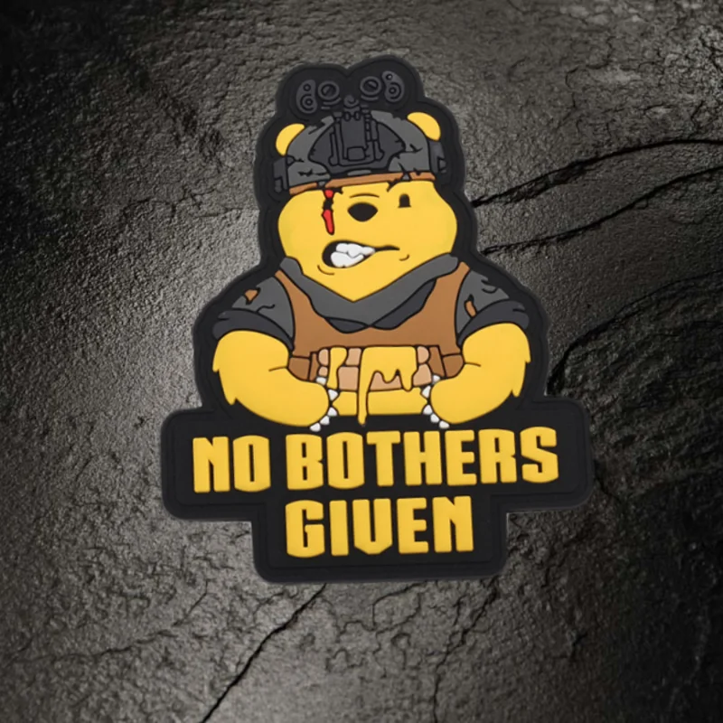 NO BOTHERS GIUEN-insignia de moral de PVC, parche táctico de visión nocturna, brazalete de oso, gancho militar y bucle, pegatina para mochila de ropa - imagen 5