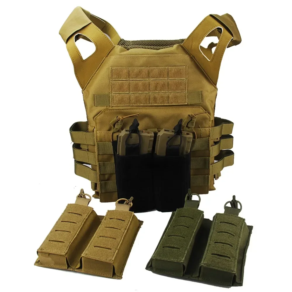 Bolsa táctica Molle para revistas, bolsa para Rifle, pistola, doble mordaza, bolsas para cartuchos, soporte para caza, Paintball Mag - imagen 2