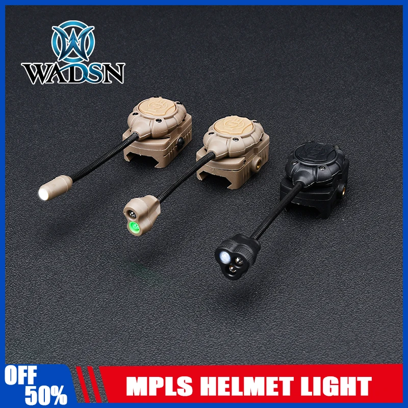 Casco táctico modular WADSN con LED IR blanco verde
