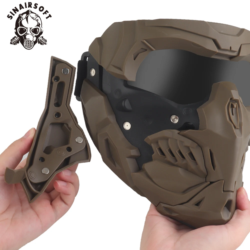 SINAIRSOFT máscara táctica Airsoft tiro Cosplay caza CS Camping película accesorios armadura de adsorción magnética visera ajustable DIY - imagen 5