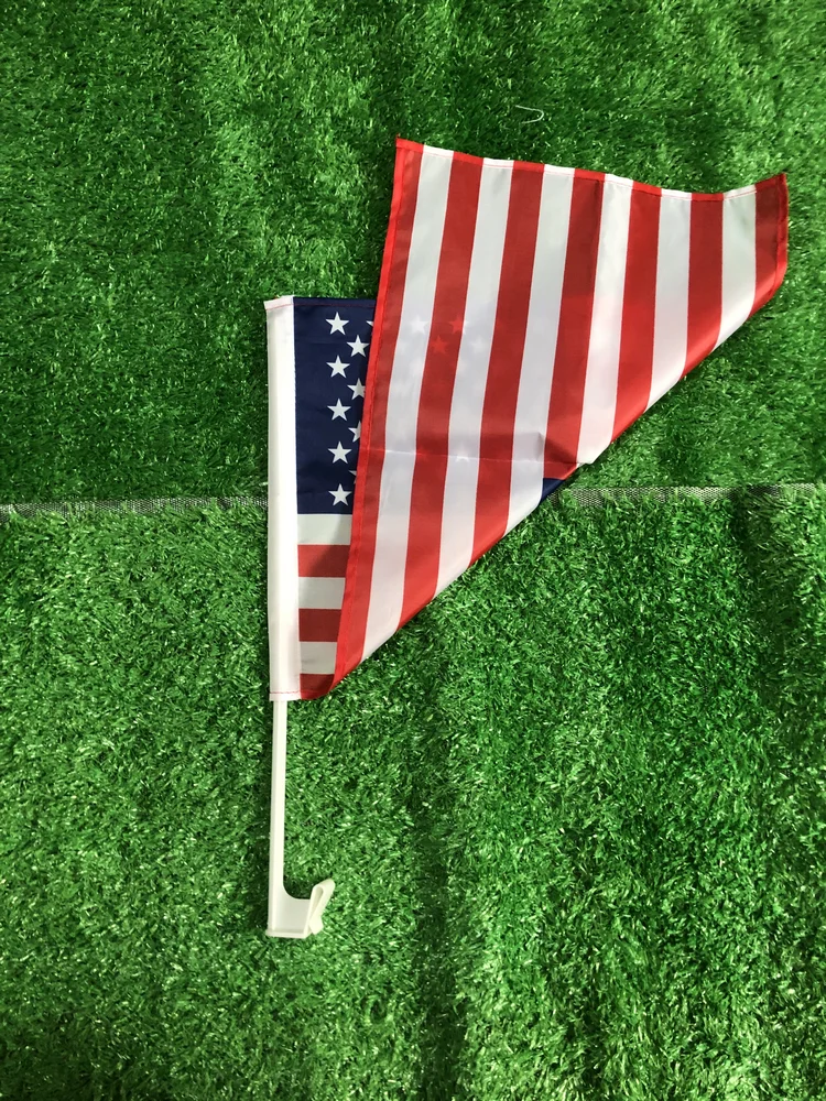 SKY FLAG-bandera americana de doble penetración para coche, portador de bandera de ventana de EE. UU., banderas ondulantes con asta de plástico, 30x45cm - imagen 3