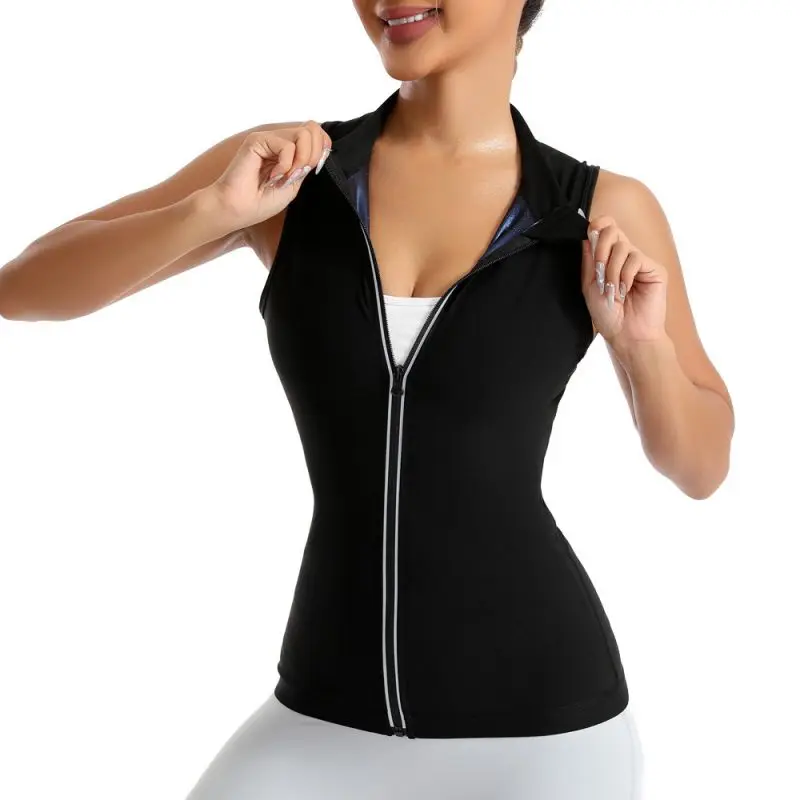 Camiseta sin mangas para correr y fitness, chaleco a prueba de sudor con cuello alto para gimnasio y entrenamiento de mujer - imagen 2