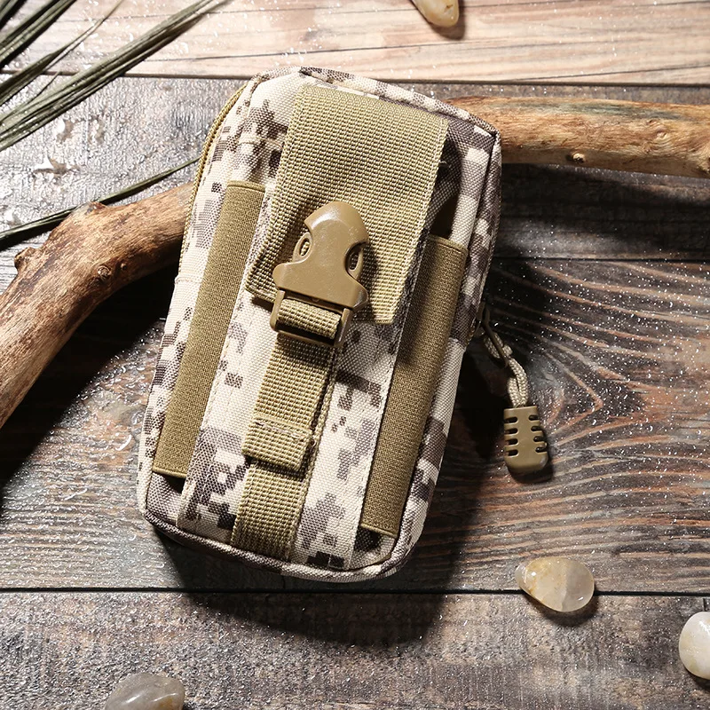 Riñonera móvil táctica de lona Vertical, bolsa deportiva de camuflaje táctico multifuncional, bolsa con cinturón de camuflaje táctico, bolsa para correr al aire libre - imagen 5