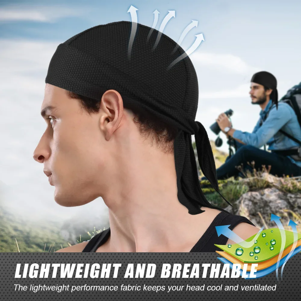 Gorros de ciclismo, pañuelo para la cabeza, elástico, transpirable, de secado rápido, Bandana, casco de montar, sombrero, accesorios para exteriores, gorros deportivos - imagen 3