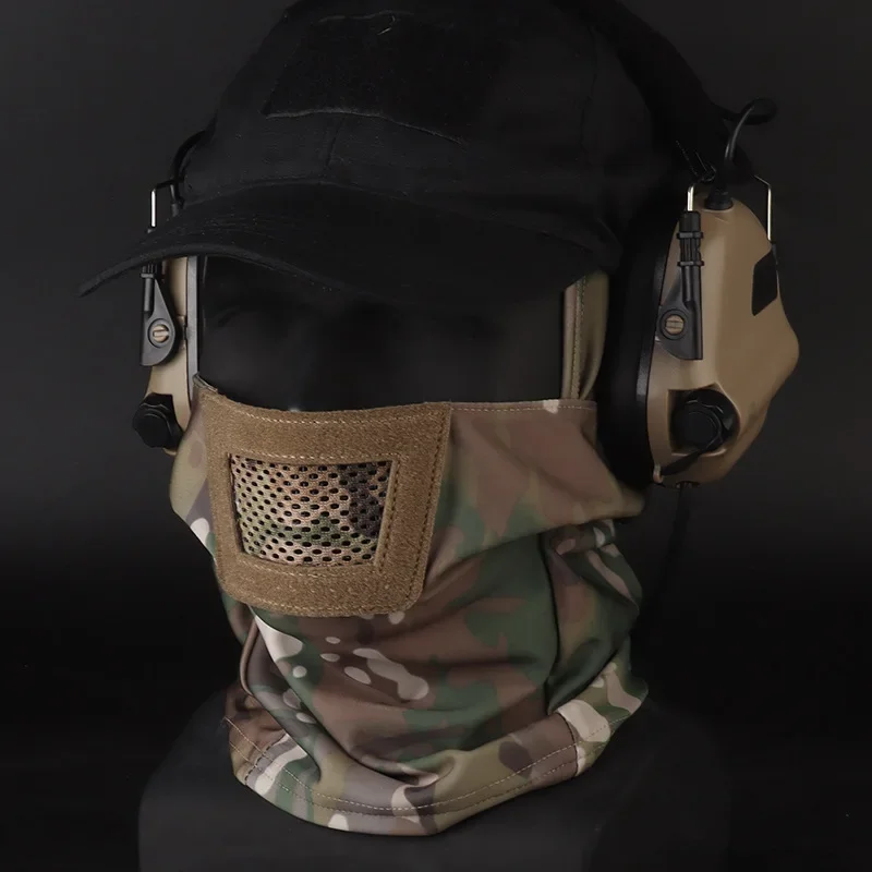 Máscara de caballero táctica para exteriores, máscara suave elástica transpirable para disparar Airsoft, orejas libres, protección facial, casco de combate Airsoft - imagen 3