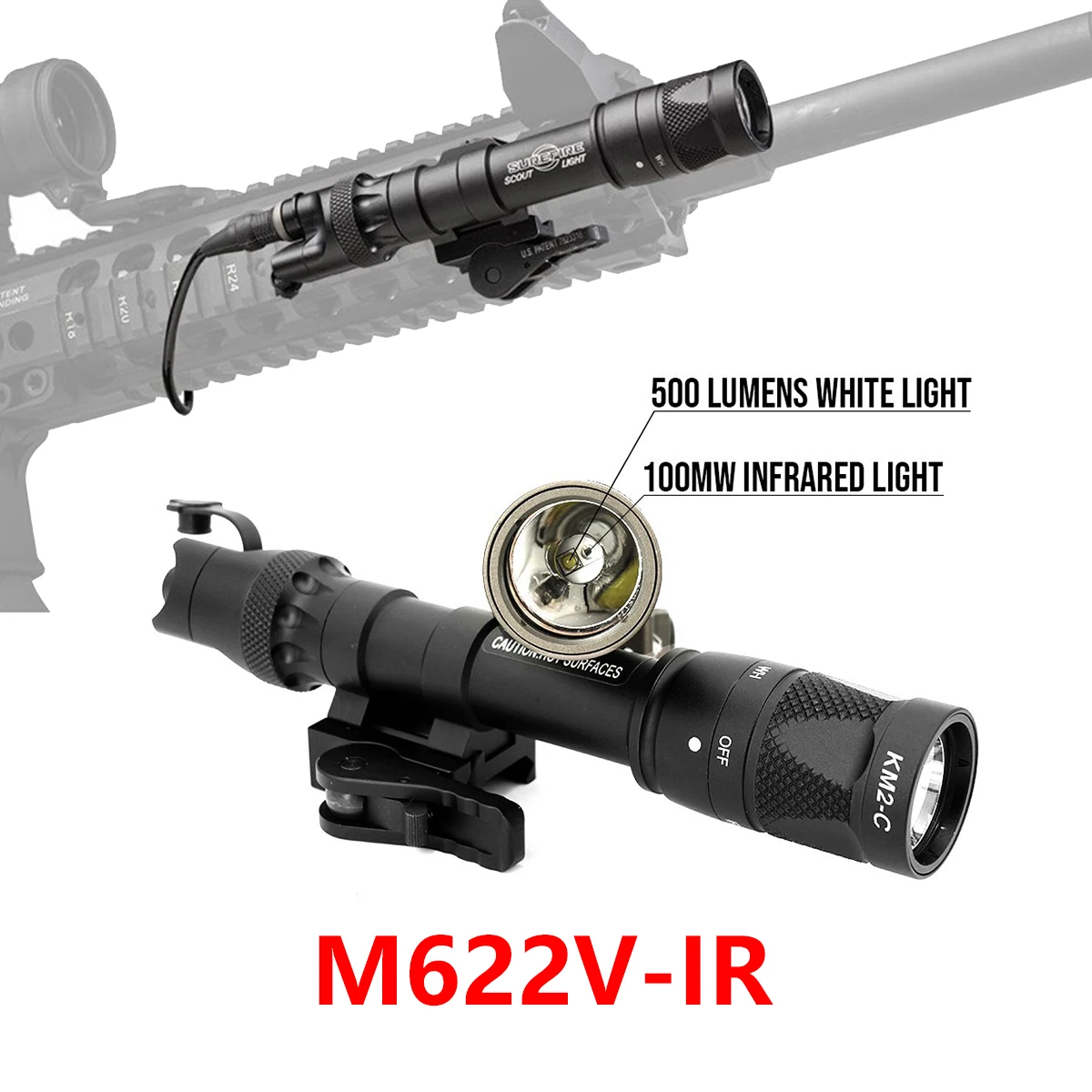 SureFire M600 IR linterna táctica LED con base liberación rápida