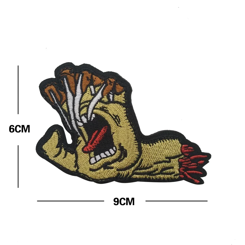 Parches bordados de pesadilla en Santa Cruz, insignias tácticas con gancho y bucle de mano azul, apliques para ropa, mochila decorativa DIY - imagen 3