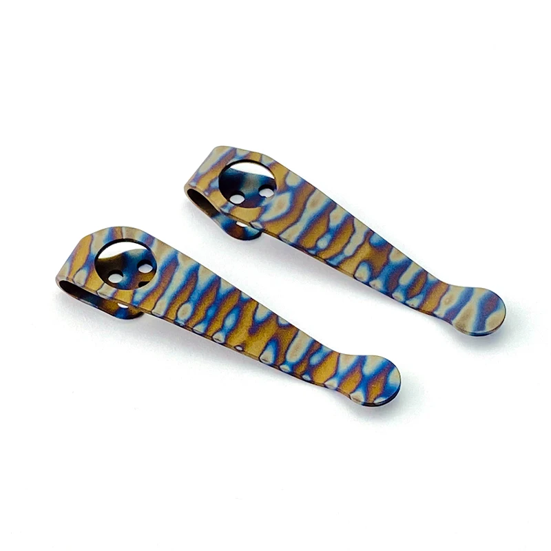 Clip de cuchillo de bolsillo de titanio de anodización, Clips traseros para Para2, C81, Spider, Para3, C223, Clip de cintura, accesorios de cuchillo plegables, 1 pieza - imagen 2