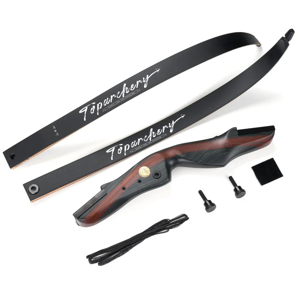 Toparchery 62 "tiro con arco recurvo y flechas mano de madera 20-50 libras para adultos y principiantes Kit de práctica de caza al aire libre - imagen 4