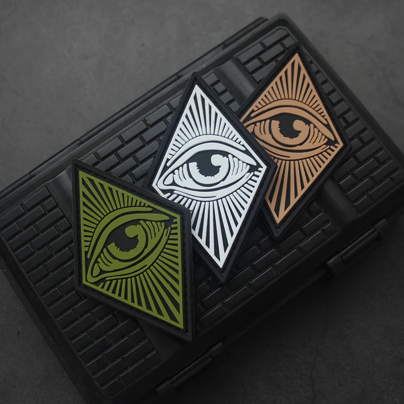 Parche luminoso de PVC de Ojo de Dios, parche táctico de goma que brilla en la oscuridad, insignia para bolsa, ropa, chaleco, decoración DIY - imagen 2