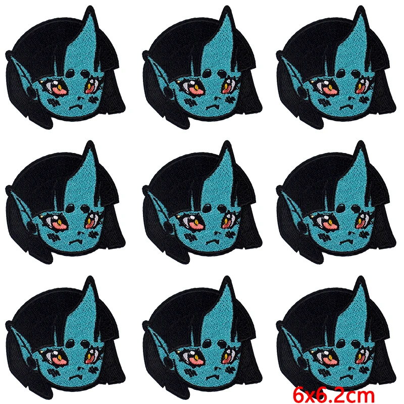 Parches bordados de Anime para ropa, Parche de Animal de dibujos animados, parches para planchar en la ropa, insignias divertidas DIY en la mochila, 10 piezas por lote - imagen 4