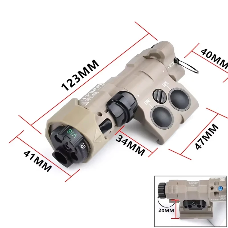 WADSN MAWL-C1 táctico rojo azul verde punto IR MAWL LED Airsoft arma luz SF M300A M600C accesorios de linterna de caza de alta potencia - imagen 3