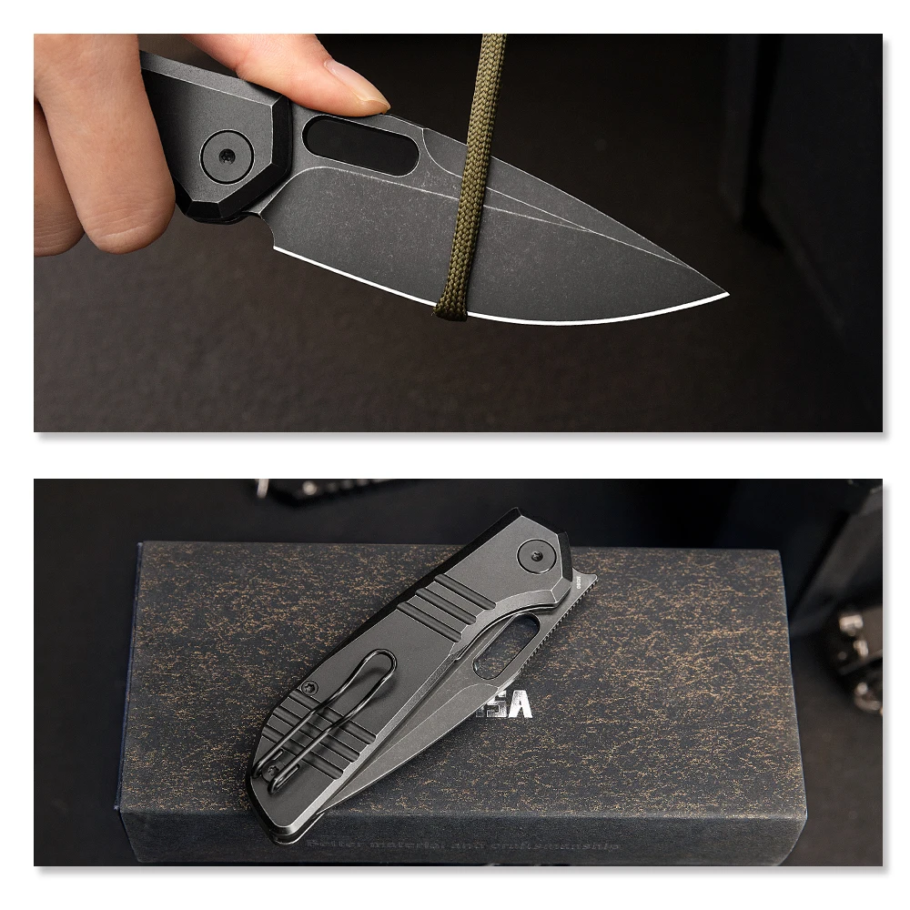 TRIVISA Gecko cuchillo plegable M390 de titanio EDC - imagen 4
