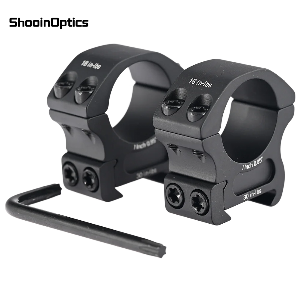 Shooin Pebbles 30mm 1 Inch Tube Optics Scope Ring 21mm Picatinny Rail Mount - imagen 3