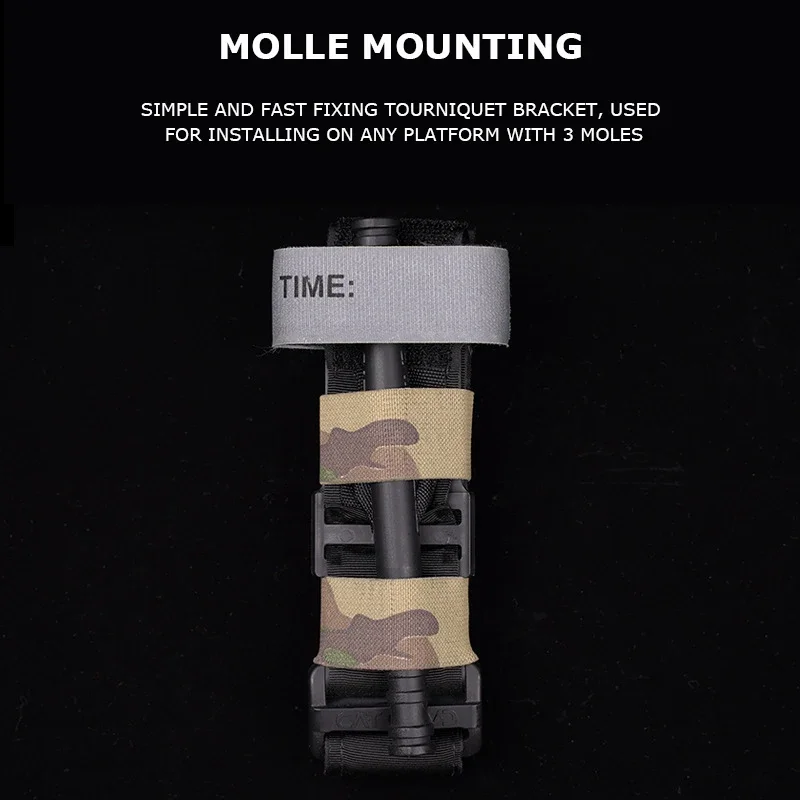 Soporte de torniquete elástico táctico, soporte de correa de torniquete para exteriores, bolsa de transporte para chaleco táctico, sistema Molle, 3 uds. - imagen 5